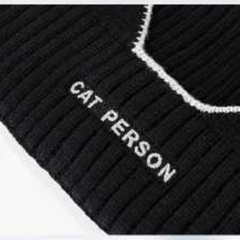 HatPhile - Knit Toque - Reflective - Cat Person w/ Cat Ears - Black