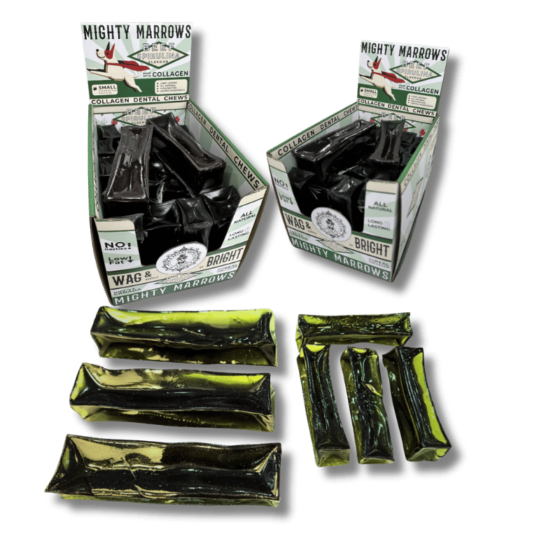 Wag & Bright - Mighty Marrows - Collagen Dental Chews - Spirulina Beef