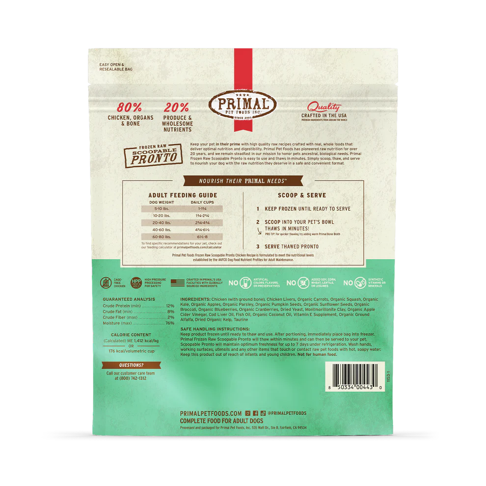 PRIMAL - Canine - Frozen - Pronto - Chicken