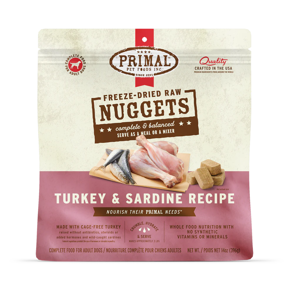 PRIMAL - Canine - Freeze-Dried - Nuggets - Turkey & Sardine