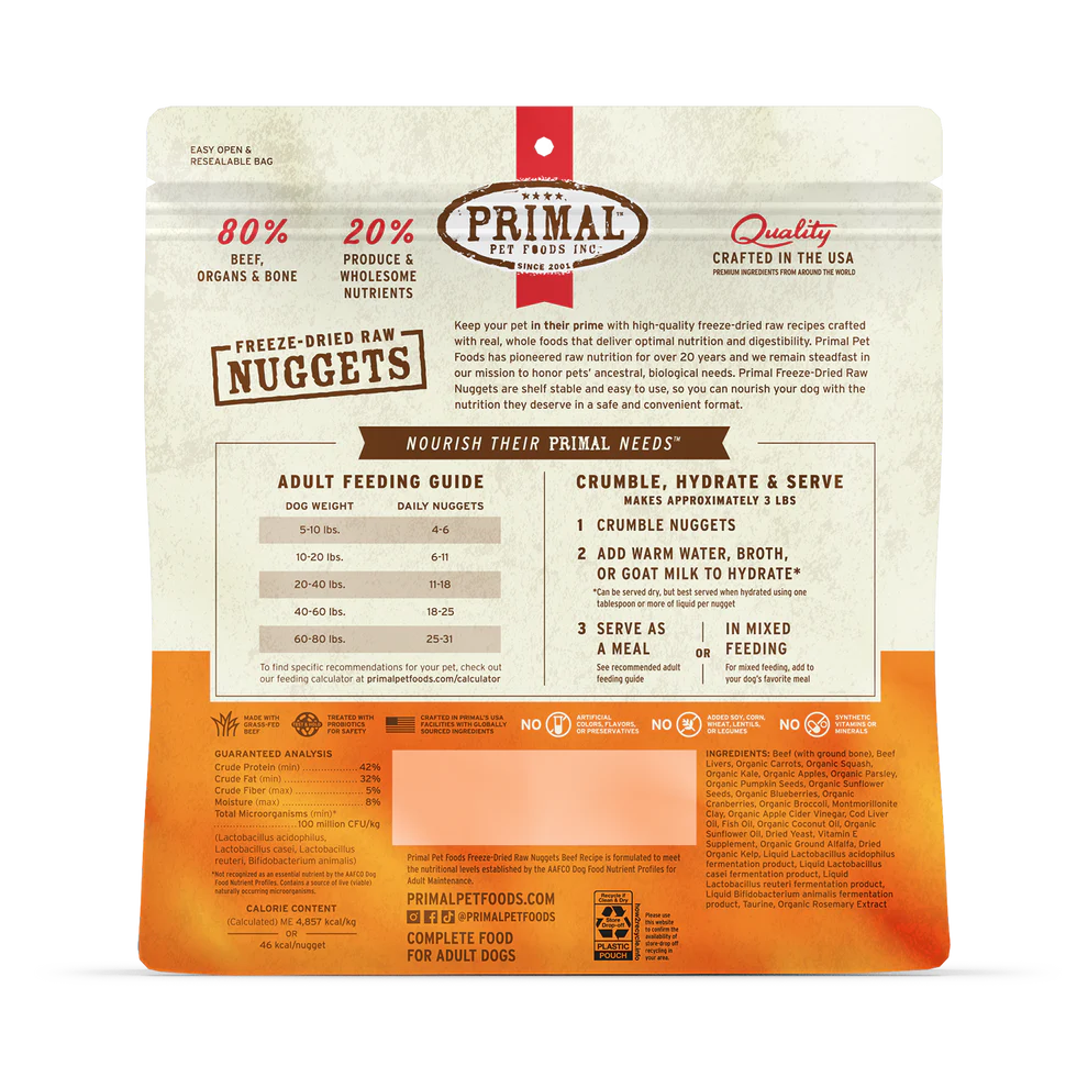 PRIMAL - Canine - Freeze-Dried - Nuggets - Beef