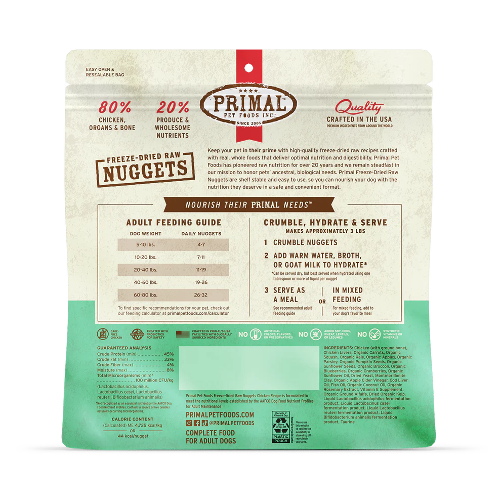 PRIMAL - Canine - Freeze-Dried - Nuggets - Chicken
