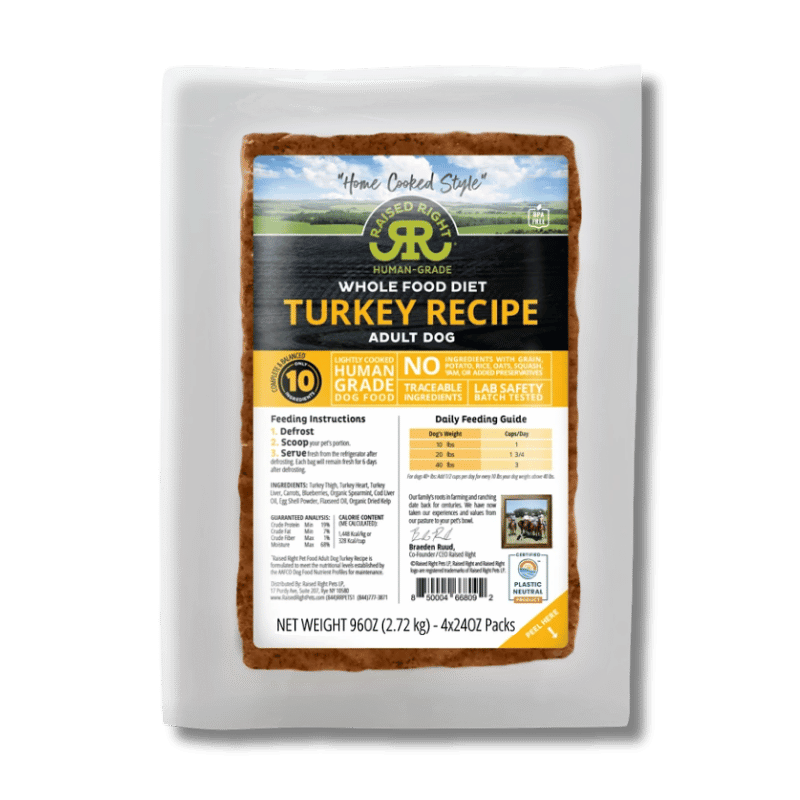 Raised Right - Adult Dog - Frozen - Turkey