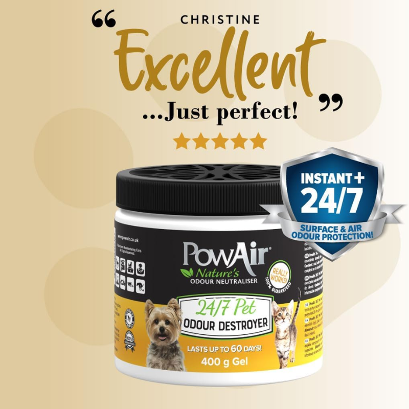 PowAir - Odour Destroyer - 24/7 Pet - Gel - 400g