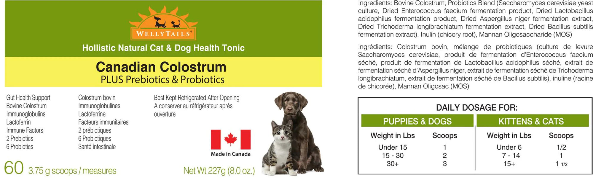 Welly Tails - Canadian Bovine Colostrum - 227g