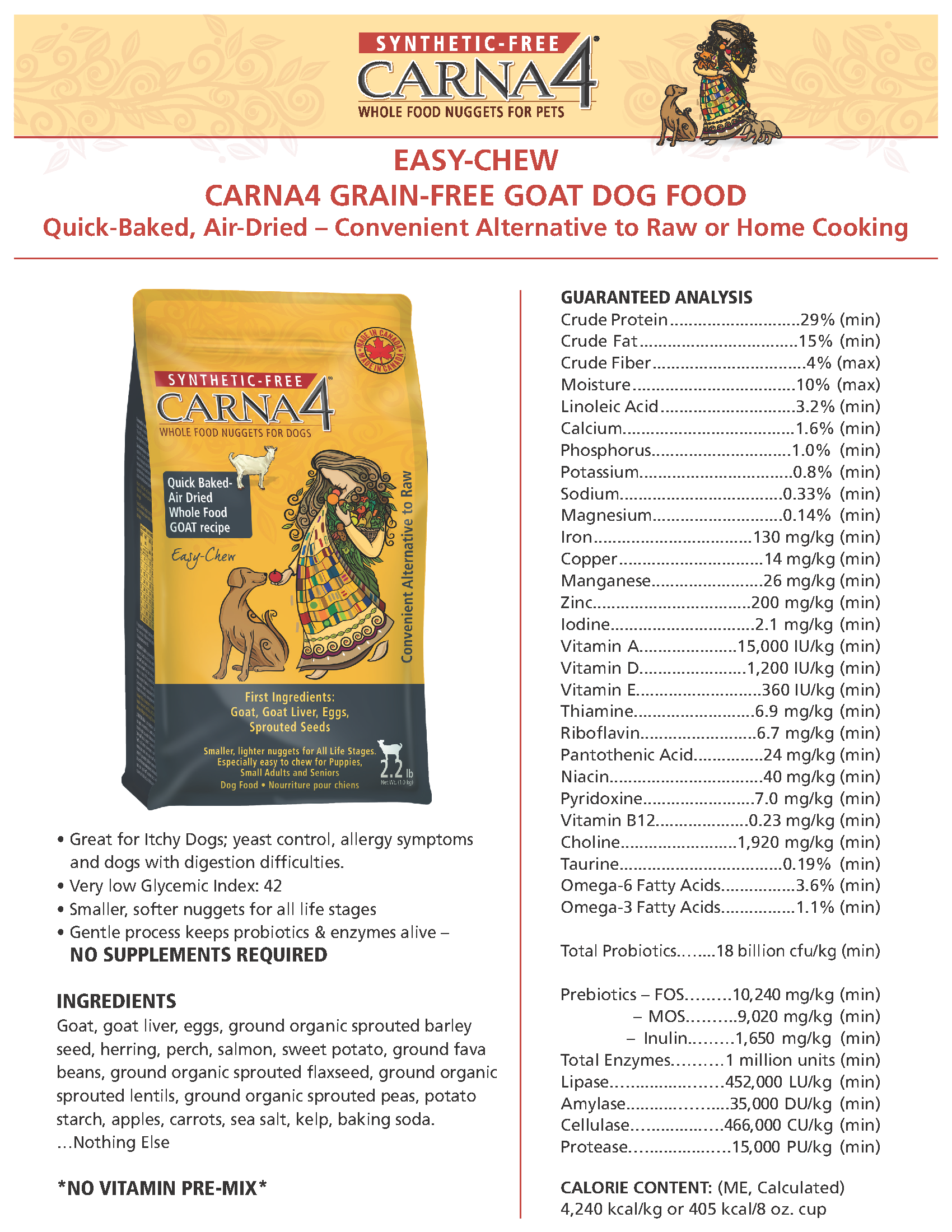 Carna4 - Dog - Goat Formula - Easy Chew