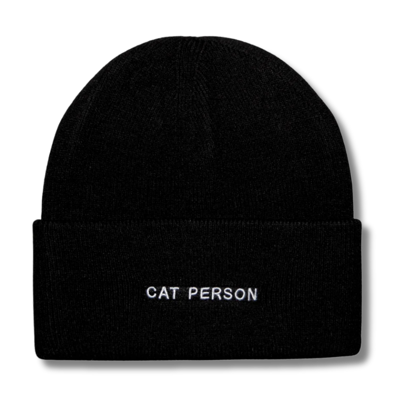 HatPhile - Knit Toque - Cat Person - Black