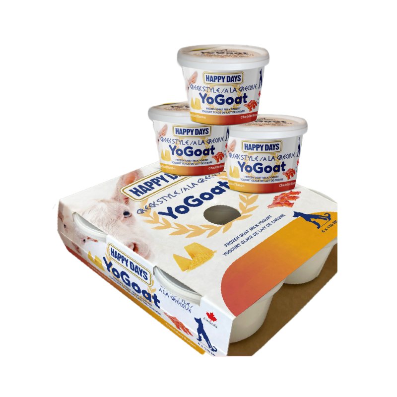 Happy Days - YoGoat Goat Milk Yogurt Bacon Cheddar - Pack of 4 x 110ml