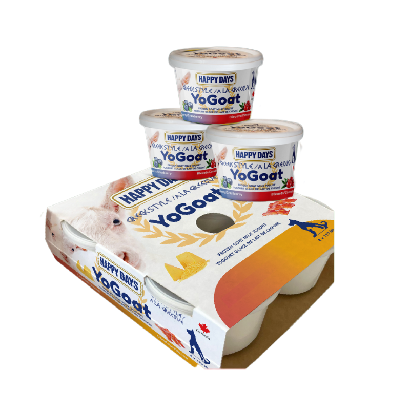 Happy Days - YoGoat Goat Milk Yogurt Cran/Blueberry - Pack of 4 x 110ml