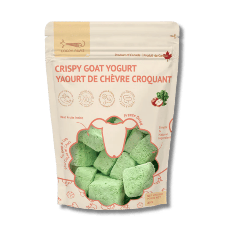Loopy Paws - Treats - Freeze-Dried - Goat Yogurt Chunks - Veggie Mix & Apple - 30g