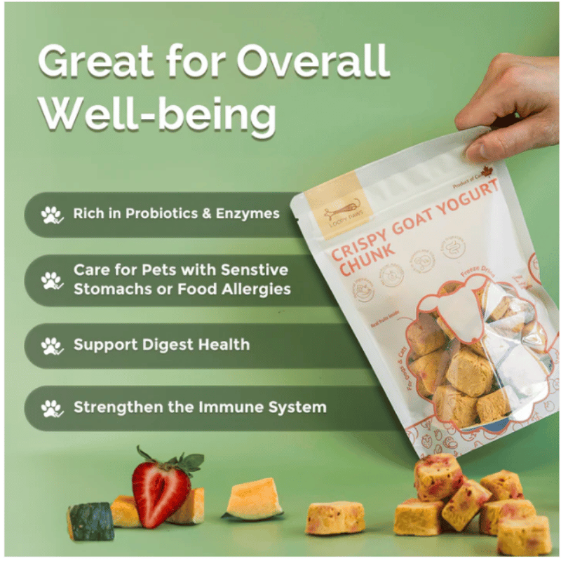 Loopy Paws - Treats - Freeze-Dried - Goat Yogurt Chunks - Pumpkin & Strawberry - 30g