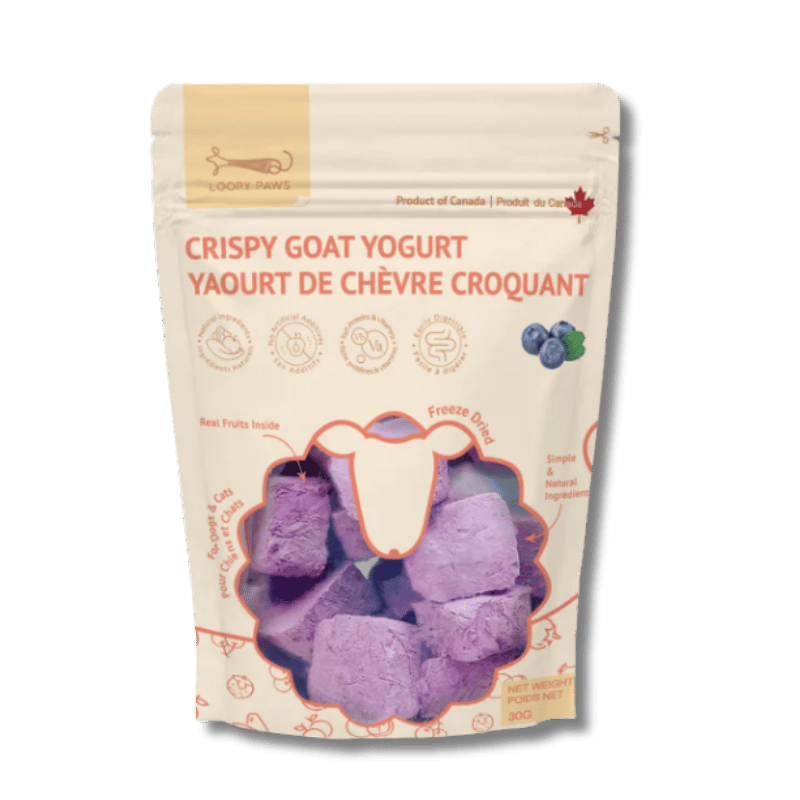Loopy Paws - Treats - Freeze-Dried - Goat Yogurt Chunks - Blueberry - 30g