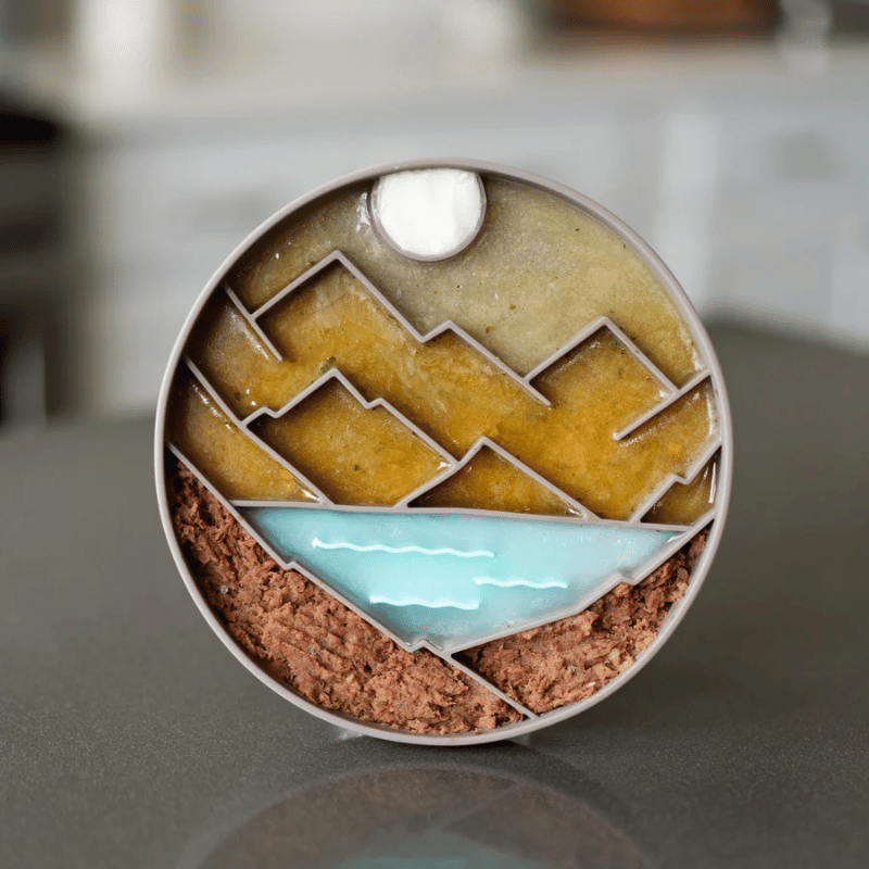 Messy Mutts - Silicone - Interactive Bowl - Grey Mountain Pattern