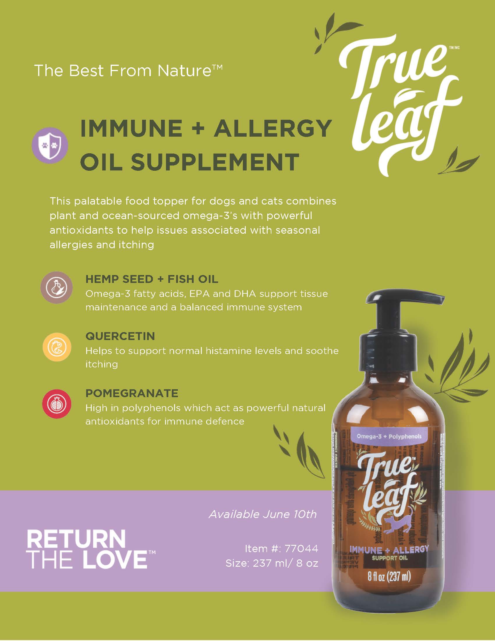 True Leaf - Dog - Oil - Immune & Allergy Support - 8oz