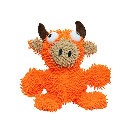 Tuffy Toys - Mighty Microfiber Ball - Bull - Orange