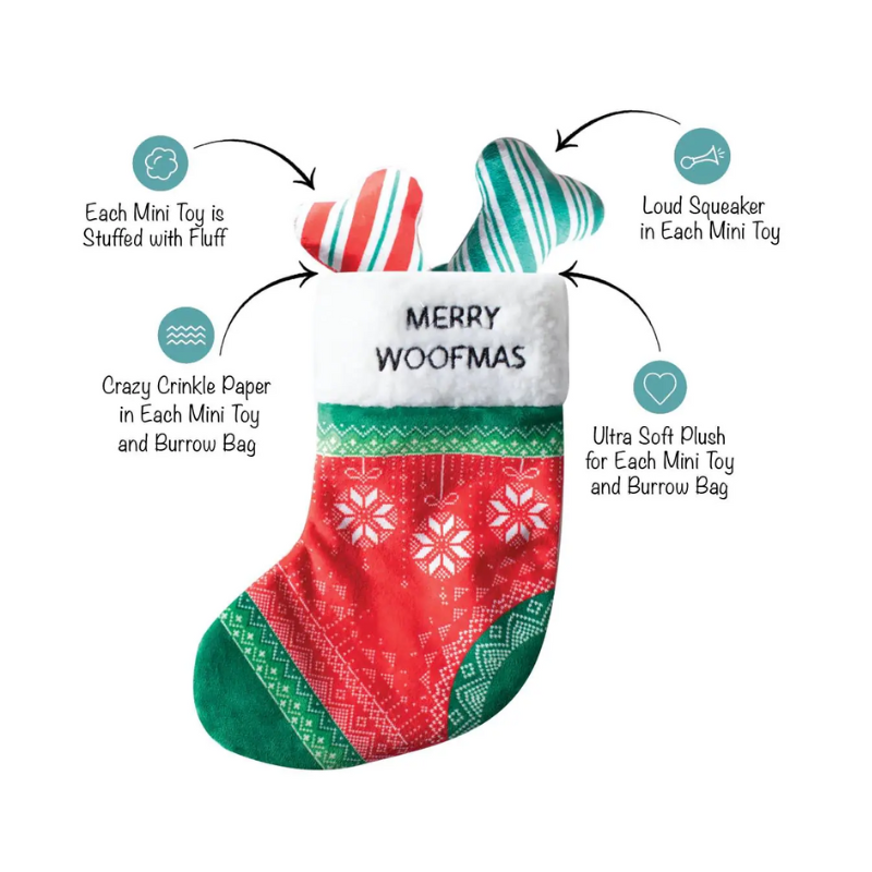 Fringe Studio - Dog - Toy - Holiday - Plush - Hide & Seek - Merry Woofmas