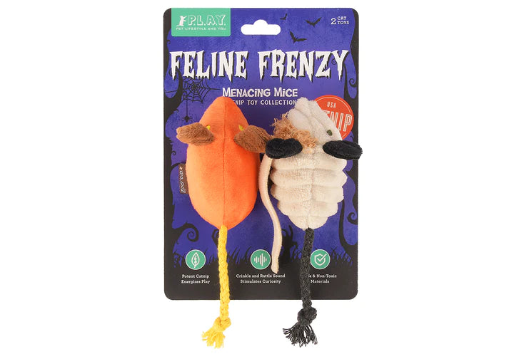 PLAY - Catnip - Toy - Feline Frenzy - Halloween - Menacing Mice (Set of 2)