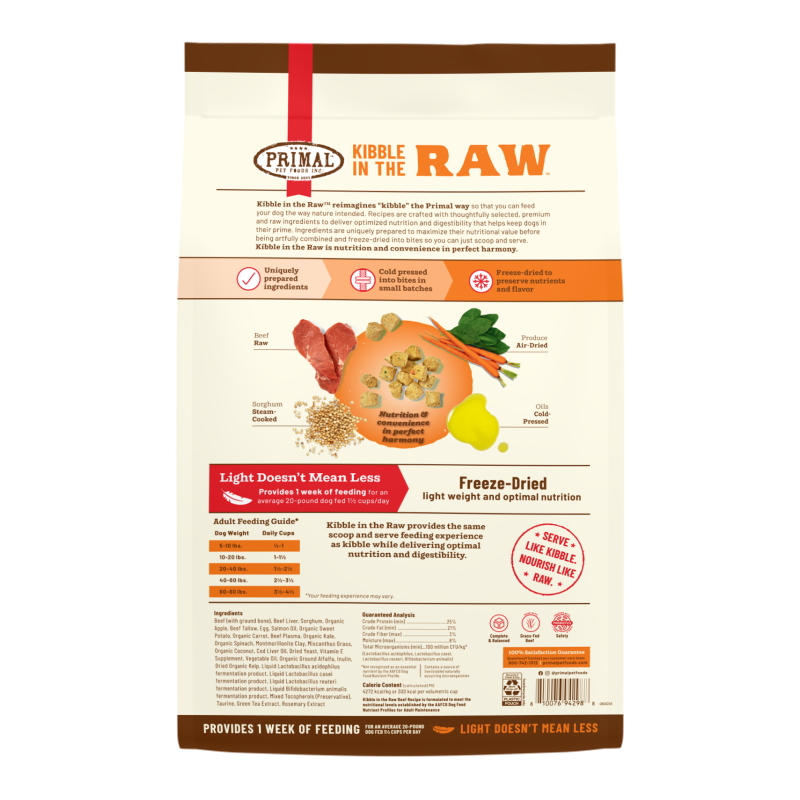 PRIMAL - Canine - Kibble in the Raw - Beef