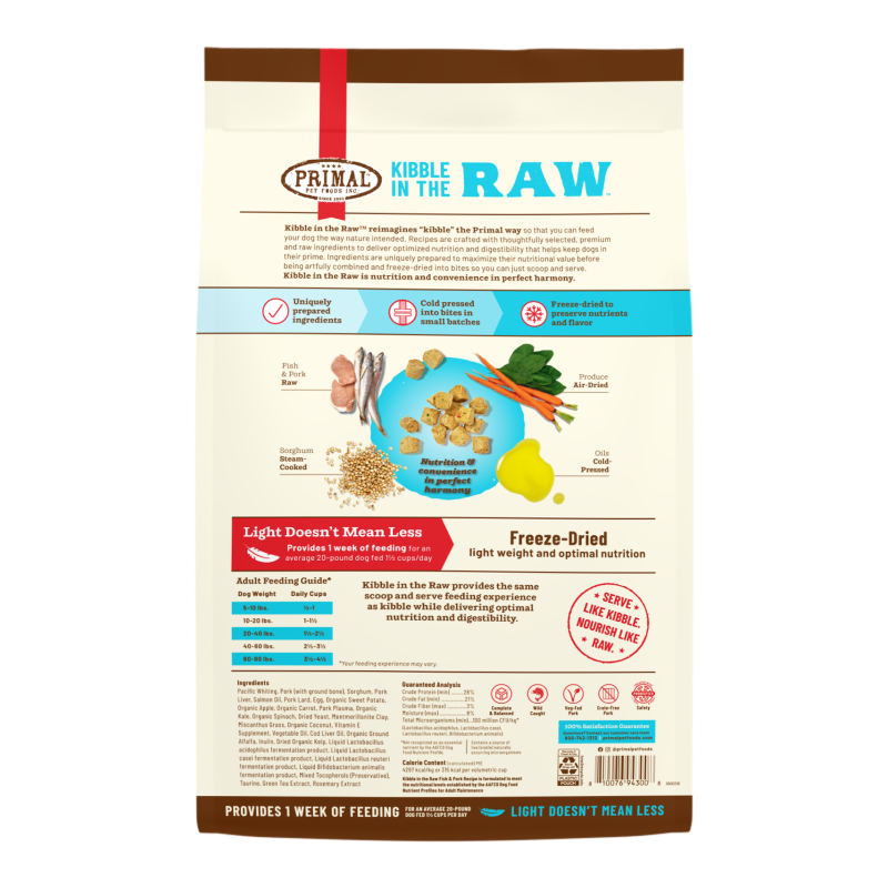 PRIMAL - Canine - Kibble in the Raw - Fish & Pork