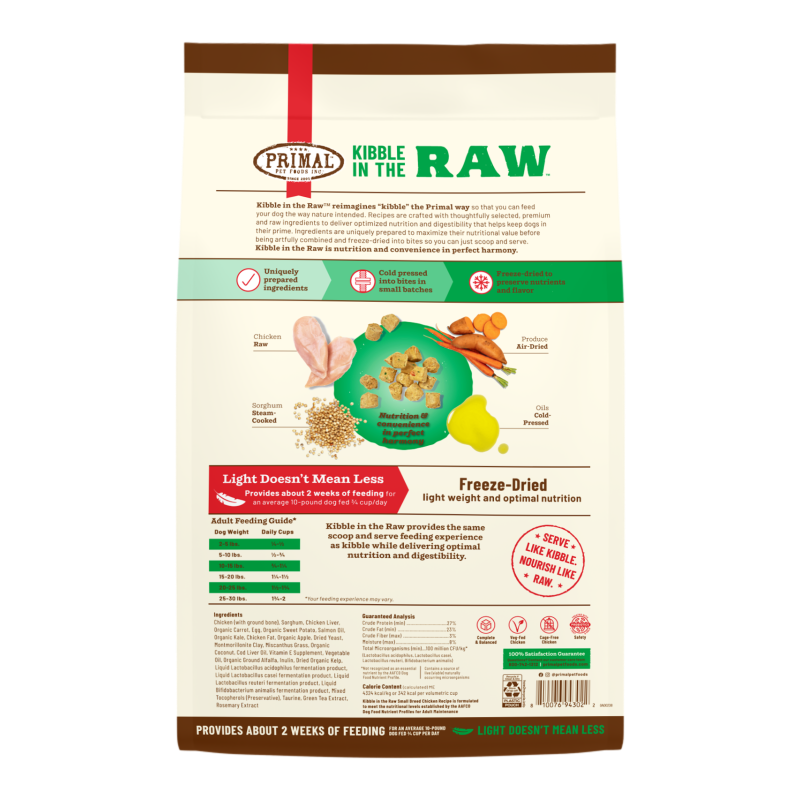 PRIMAL - Canine - Kibble in the Raw - Chicken - Small Breed
