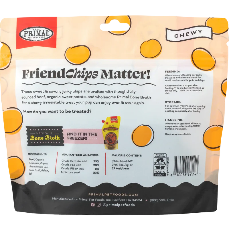 PRIMAL - Canine - Treats - FriendChips Matter - Beef with Broth