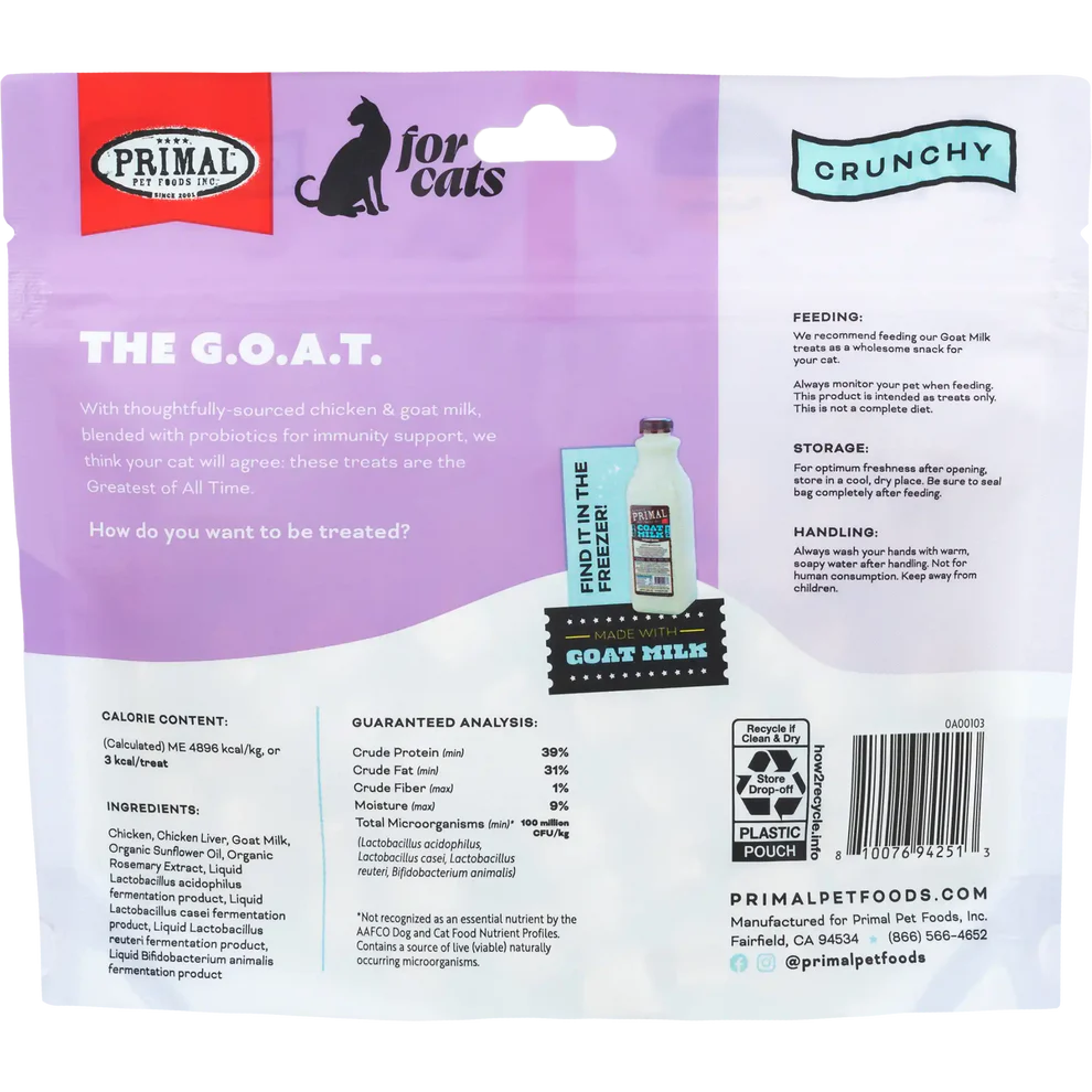 PRIMAL - Feline - Treats - The G.O.A.T. - Chicken & Goat Milk