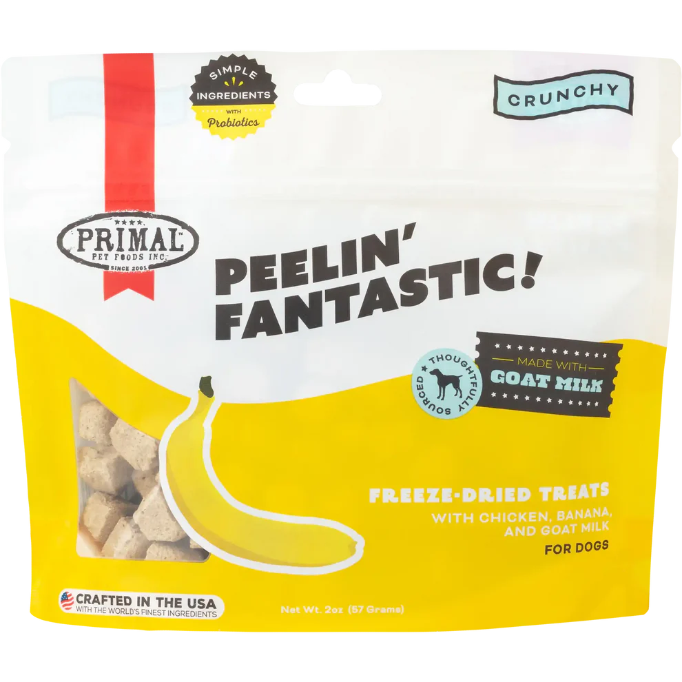 PRIMAL - Canine - Treats - Peelin' Fantastic - Chicken & Banana with Goat Milk