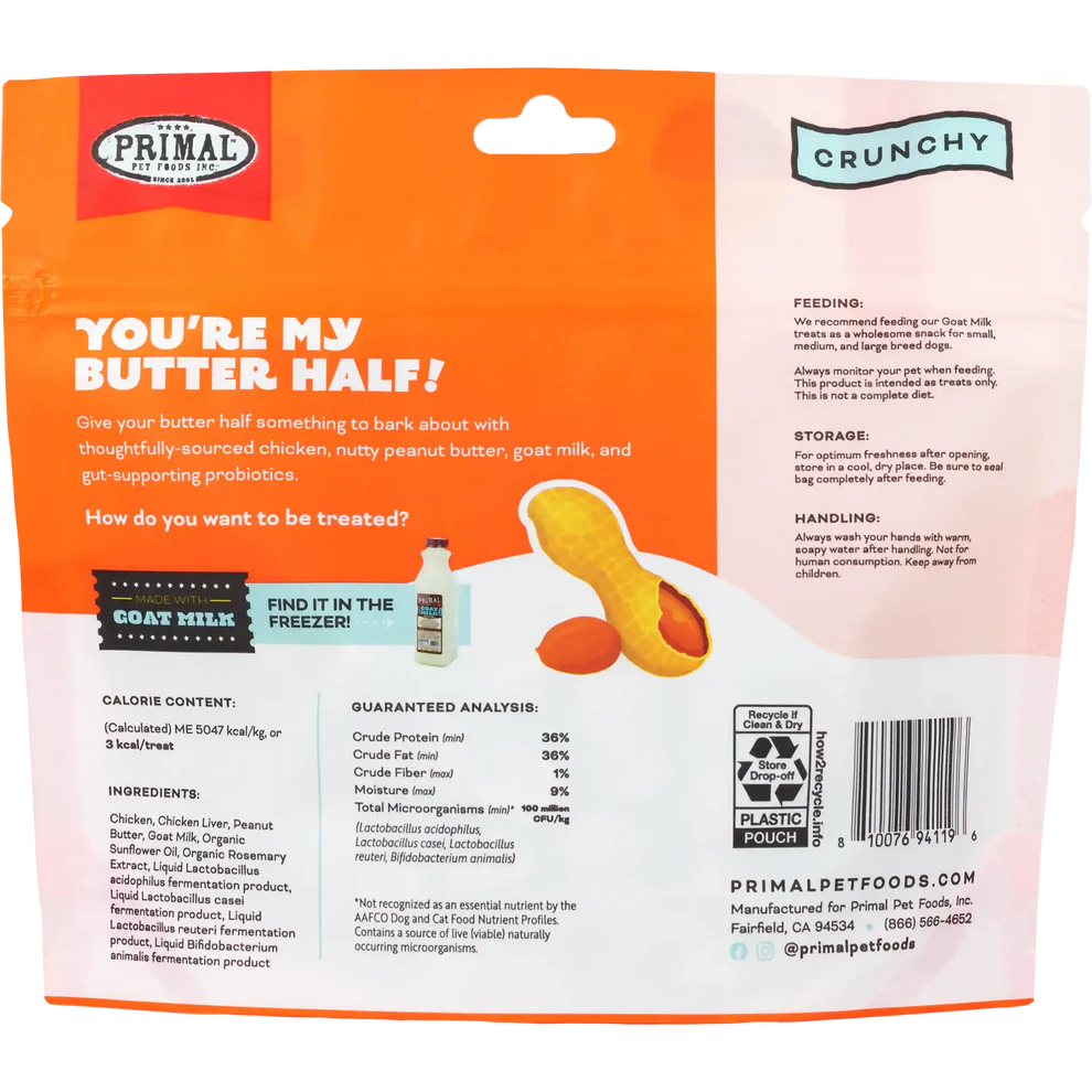 PRIMAL - Canine - Treats - You're My Butter Half - Chicken & Peanut Butter with Goat Milk