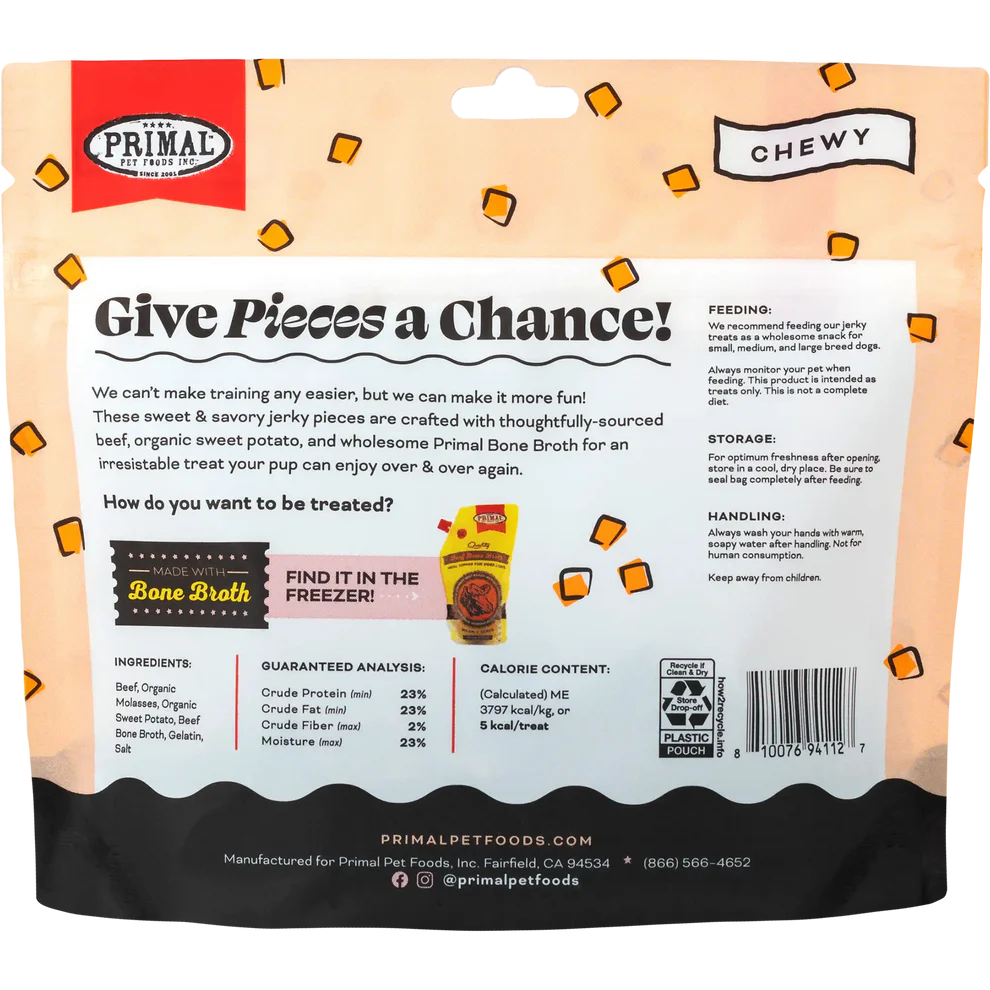 PRIMAL - Canine - Treats - Give Pieces A Chance - Beef with Broth