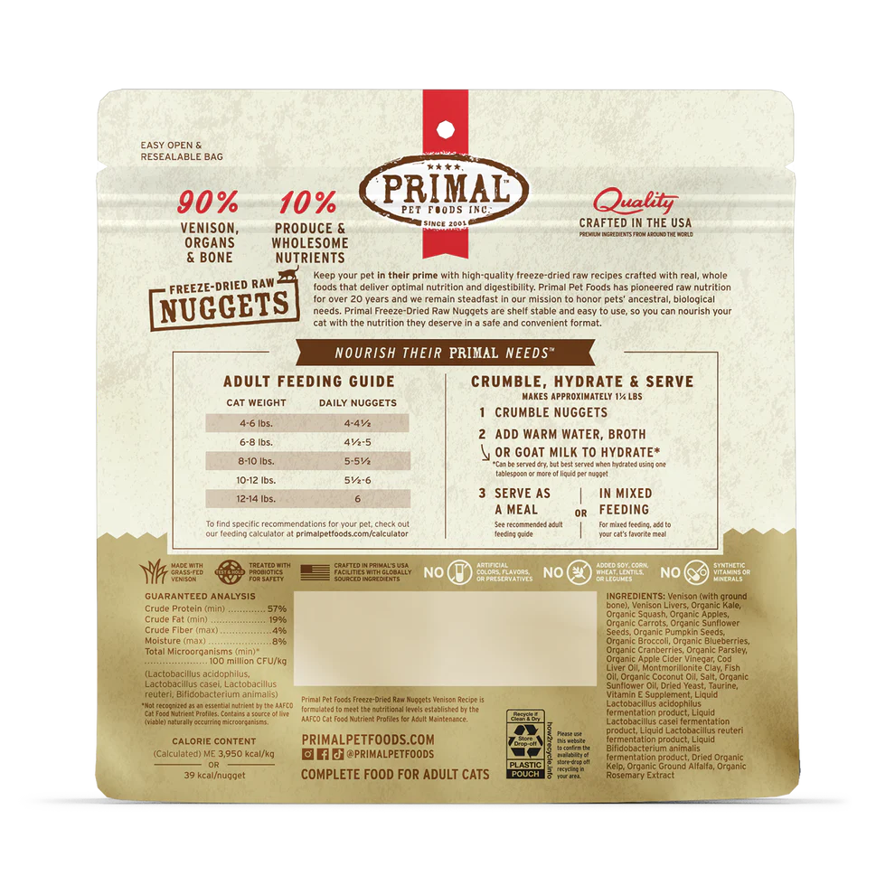 PRIMAL - Feline - Freeze-Dried - Venison