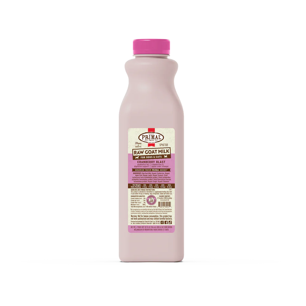 PRIMAL - Raw Goats Milk - Cranberry Blast 32oz (Apr Expiry)