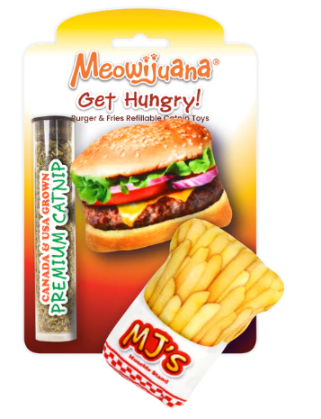 Meowijuana - Catnip - Toy - "Get Hungry" - 2pk Burger & Fries