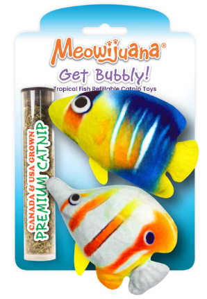 Meowijuana - Catnip - Toy - "Get Bubbly" - 2pk Tropical Fish