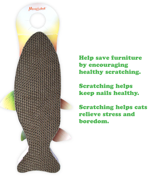 Meowijuana - Catnip - Toy - Scratcher - " Sprinkle 'n' Scratch" - Fish