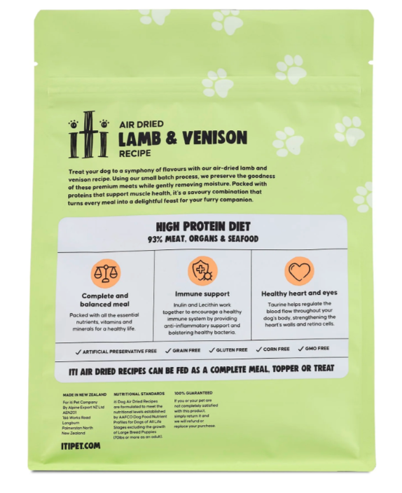 iTi - Dog - Air-Dried - Lamb & Venison - Pouches - 200g - Individuals