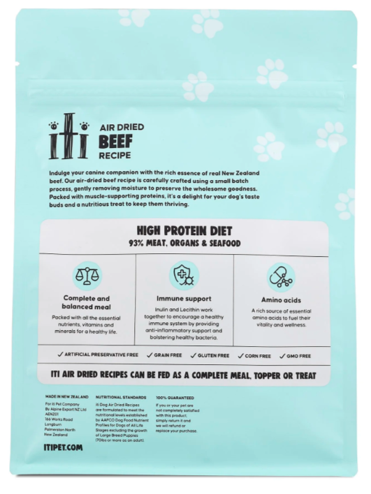 iTi - Dog - Air-Dried - Beef - Pouches - 200g - individuals