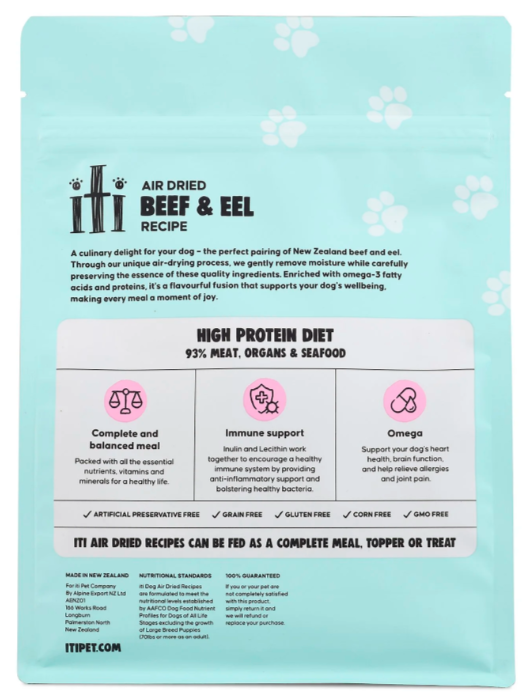 iTi - Dog - Air-Dried - Beef & Eel - Pouches - 200g - Individuals