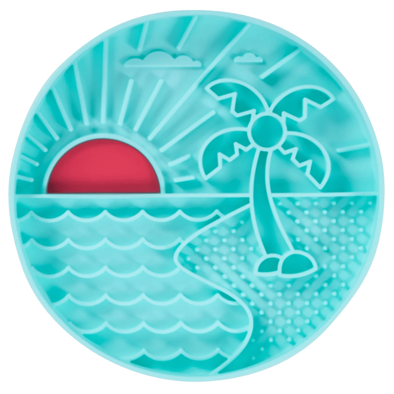 Messy Mutts - Silicone - Interactive Bowl - Teal Beach Pattern