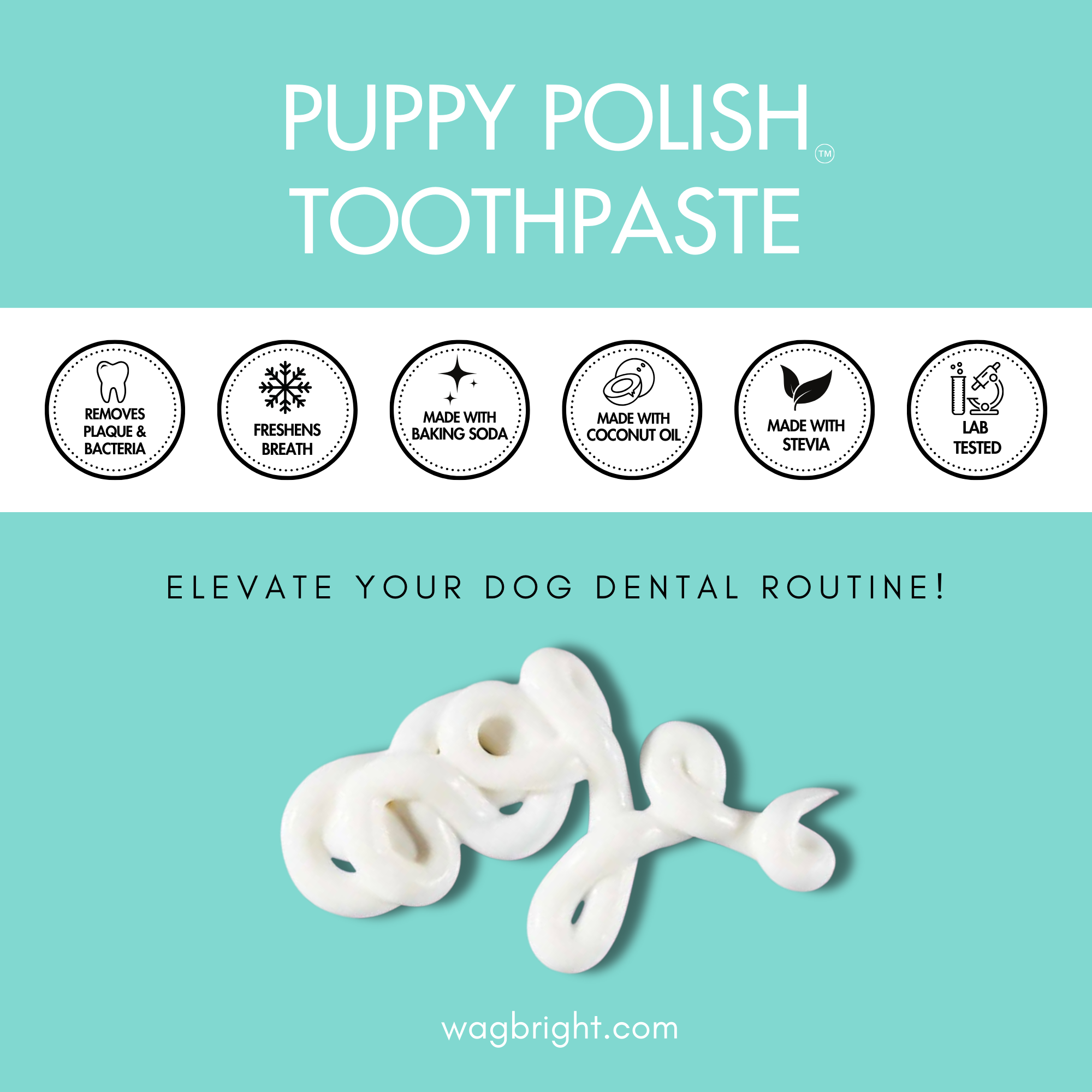Wag & Bright- Puppy Polish - Natural Canine Toothpaste - Filet Mignon