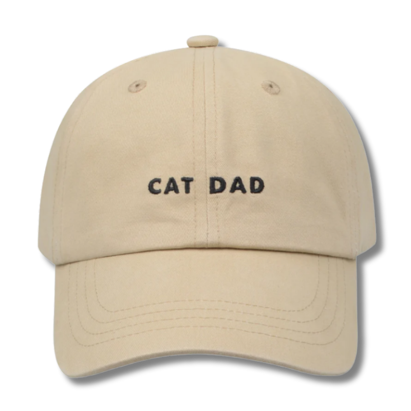 HatPhile - Baseball Cap - Cat Dad - Khaki