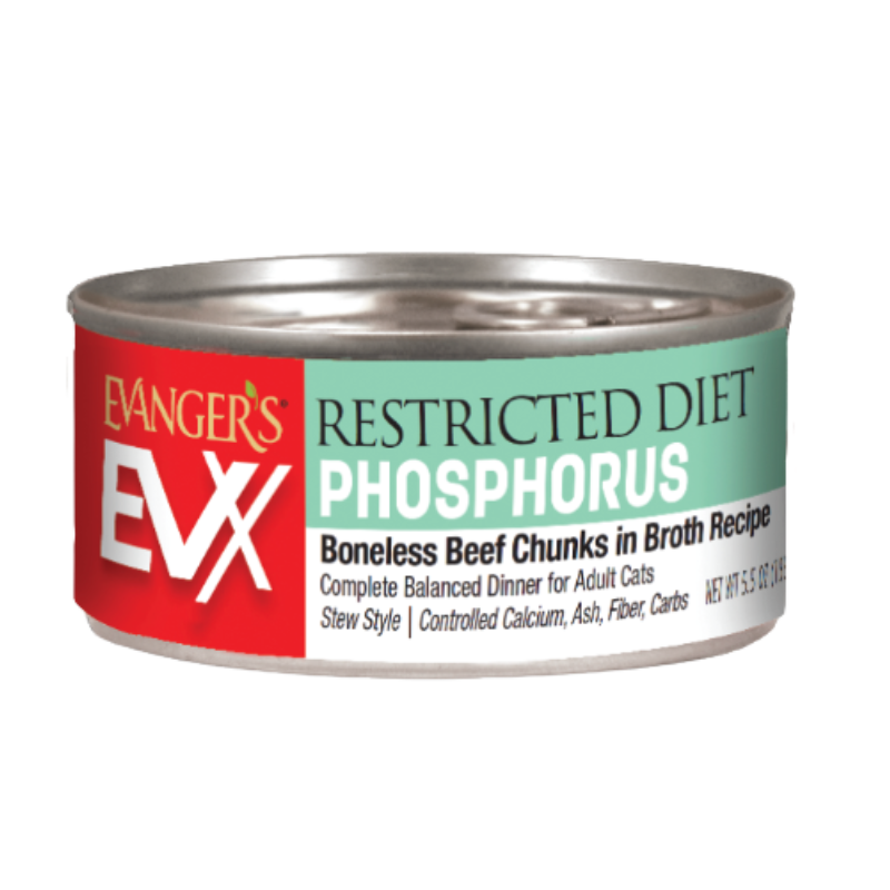 Evangers - Cat - EVX Restricted Diet - Low Phosphorus Boneless Beef for Cats - 5.5oz - Case of 24