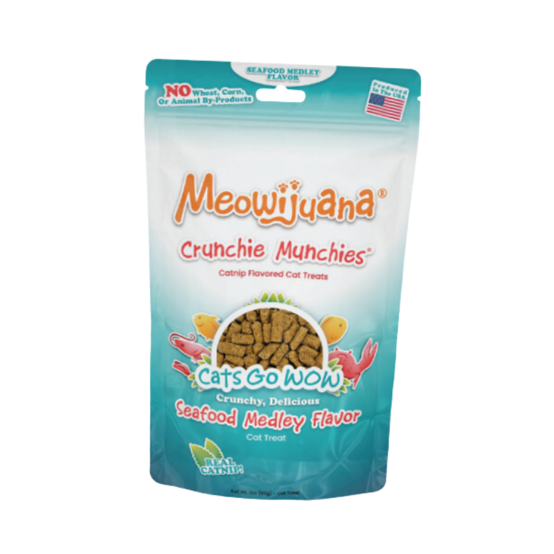Meowijuana - Catnip - Treats - Crunchie Munchie - Seafood Medley - 3 oz
