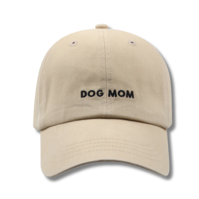 HatPhile - Baseball Cap - Dog Mom - Khaki