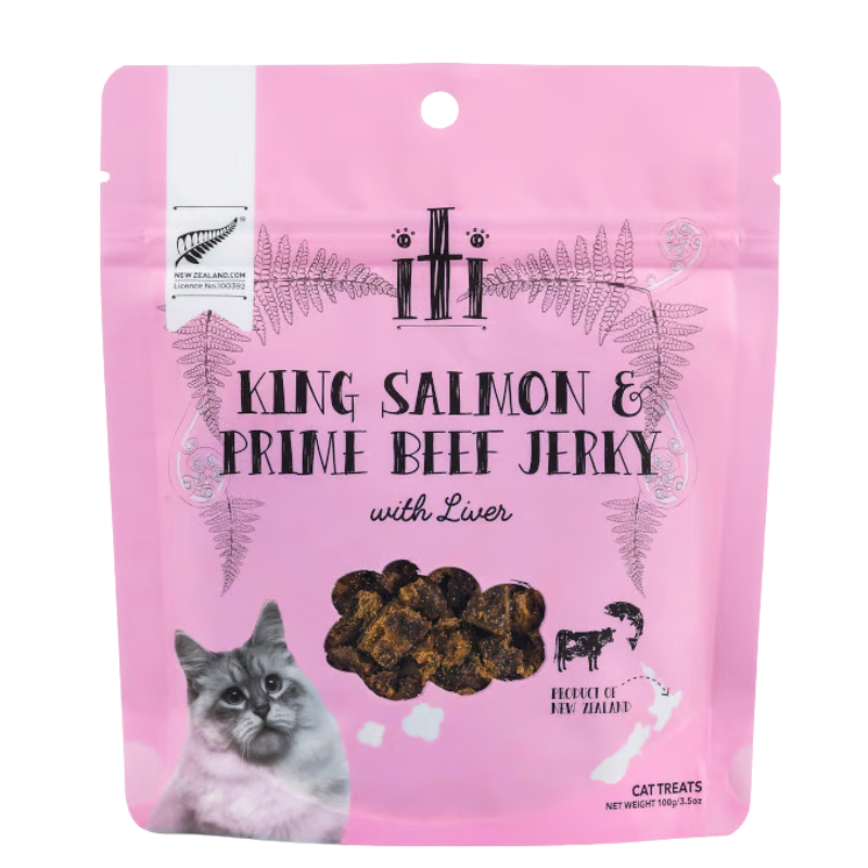 iTi - Treats - Cat - Air-Dried - King Salmon & Beef Jerky - 100g