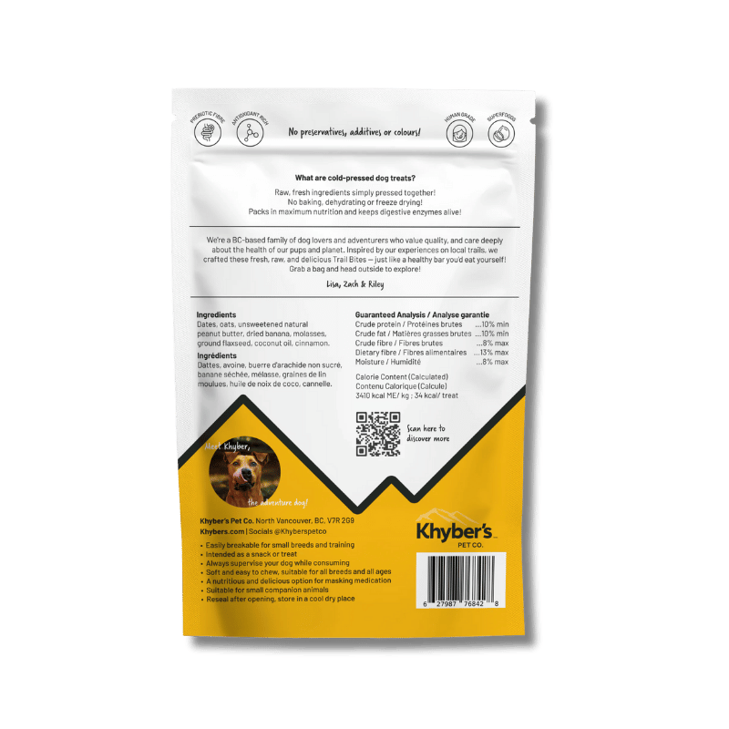 Khyber's - Treats - Trail bites - Peanut Butter Banana Boost - 350g