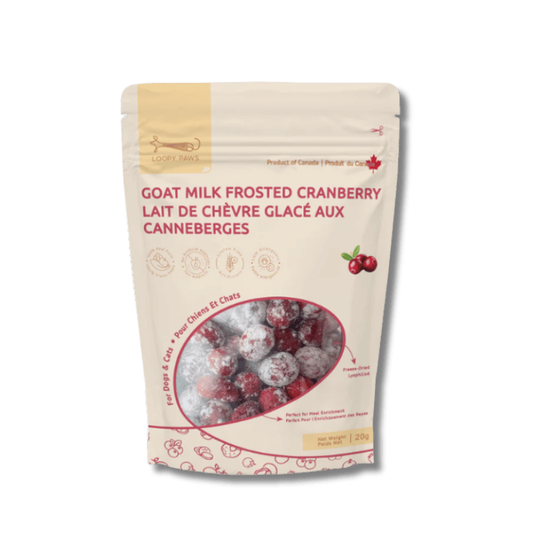 Loopy Paws - Treats - Freeze-Dried - Goat Milk Frosted Crispies - Cranberry - 30g