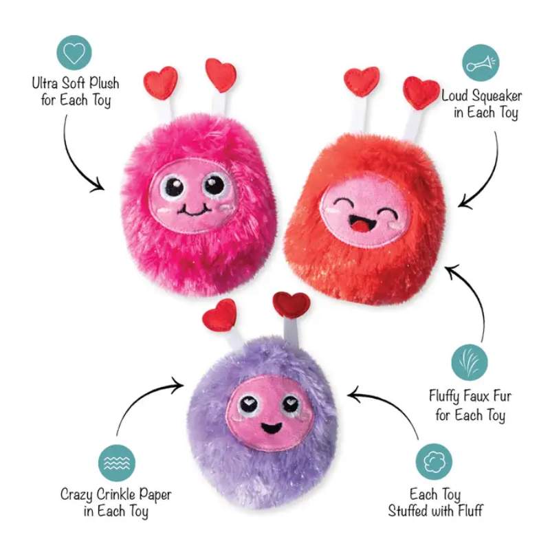Fringe Studio - Dog - Toy - Valentine - Plush - Small Dog - Love Connection - 3pc
