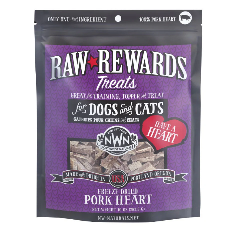Northwest Naturals - Treats - Freeze-Dried - Hearts - Pork - 10oz