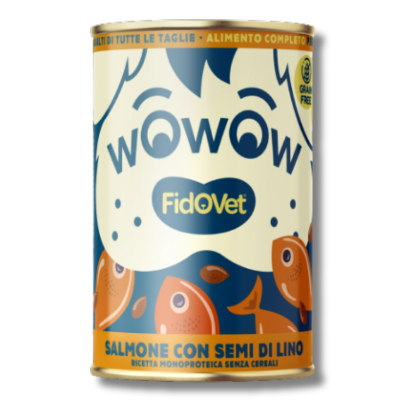 FidOVet - Wowow Adult - Salmon with Flax Seeds - 12x400g