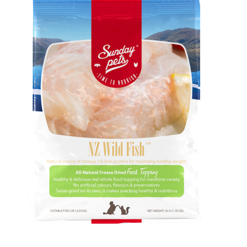 Sunday Pets - Treats - Freeze-Dried - NZ Wild Fish - 1.76oz
